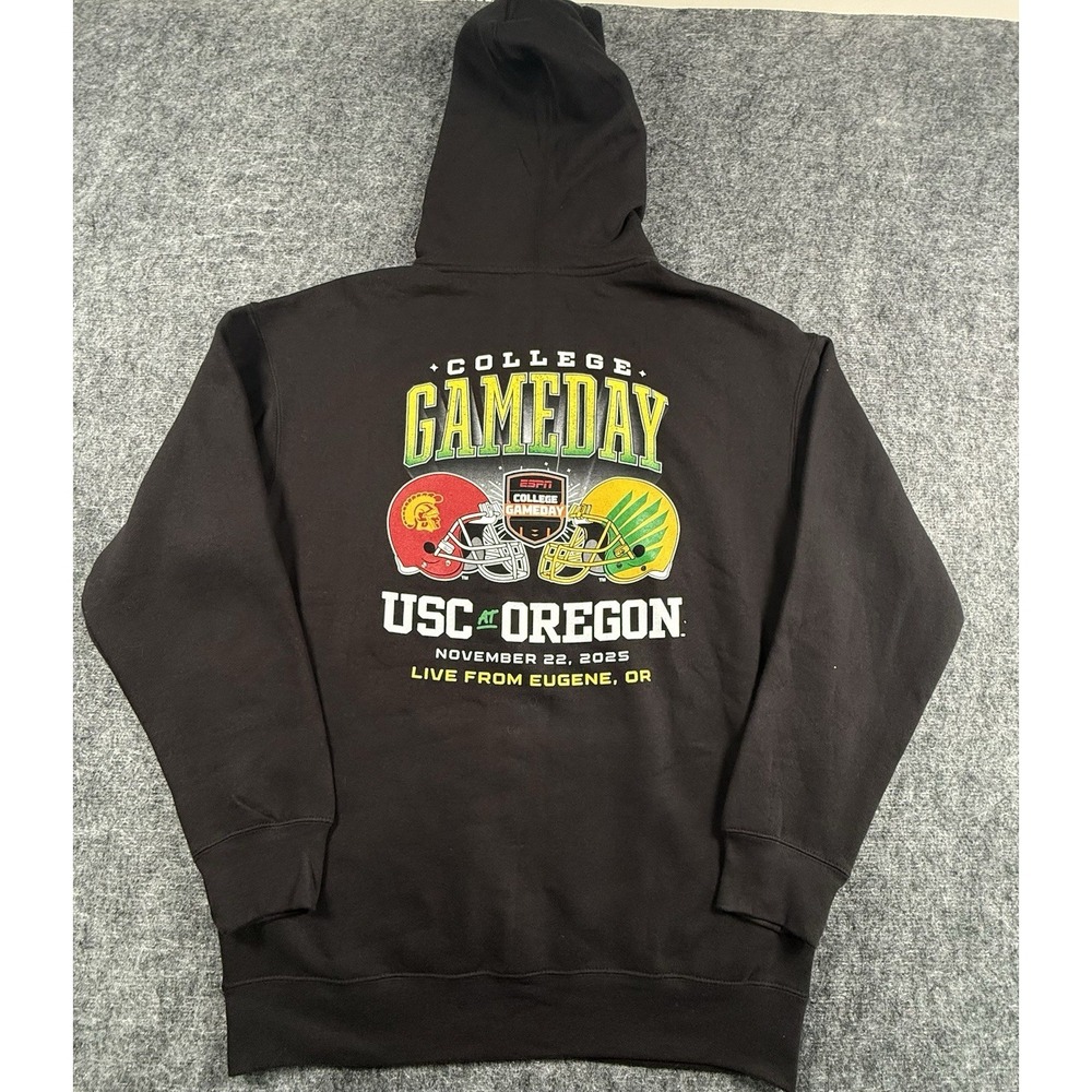 Oregon Ducks USC Trojans ESPN Gameday Hoodie Large Black Eugene NWT Originals⁠